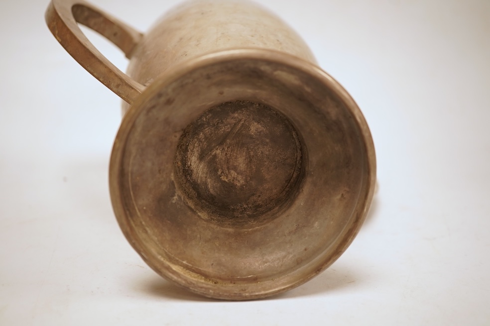 An Art Deco silver two handled presentation trophy cup, with engraved inscription, Adie Bros. Birmingham, 1928, height 17.4cm, 21oz.
